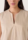 Tamar linen and cotton top BEIGE SAFARIBLUE OLTREMARE  Woman image number 2