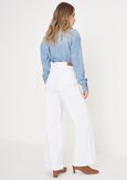 Dannie cotton denim trousers BIANCO WHITEDENIM DARK DENIM Woman image number 5
