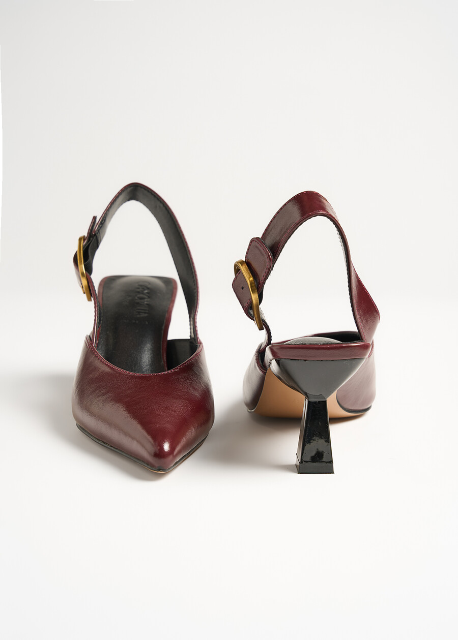 Slingback Smeralda con maxi fibbia ROSSO BORDEAUX Donna , immagine n. 4