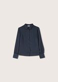 Conny satin effect blouse NERO BLACKBLU AQUAMARINE Woman image number 4