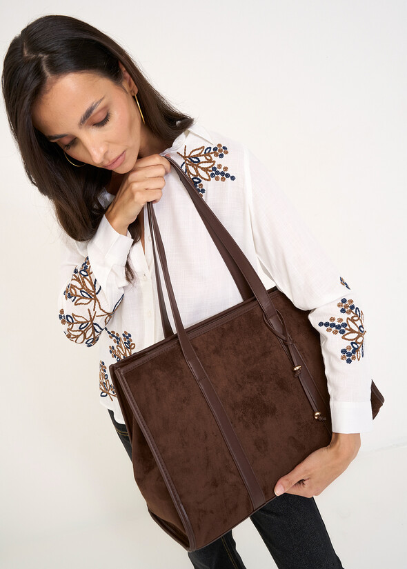 Shopping bag Baika in eco camoscio MARRONE Donna null