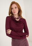 T-shirt Suemy con cappuccio e strass ROSSO BORDEAUXBLU Donna immagine n. 1