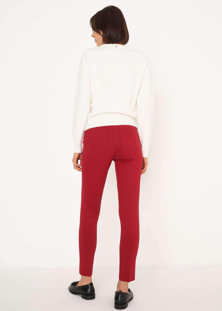 Kelly skinny Milano stitch trousers NERO BLACKROSSO Woman , image number 4