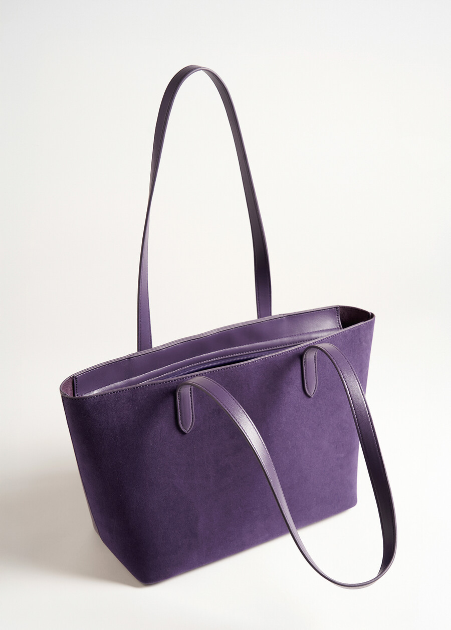 Betty faux leather and suede shopping bag NERO BLACKVIOLA PRUGNA Woman , image number 6