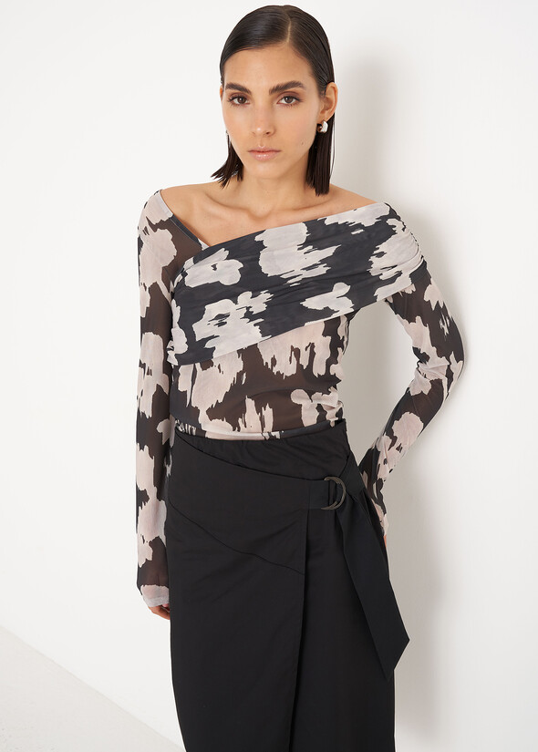 Maglia Sardi in tessuto mesh NERO BLACK Donna null