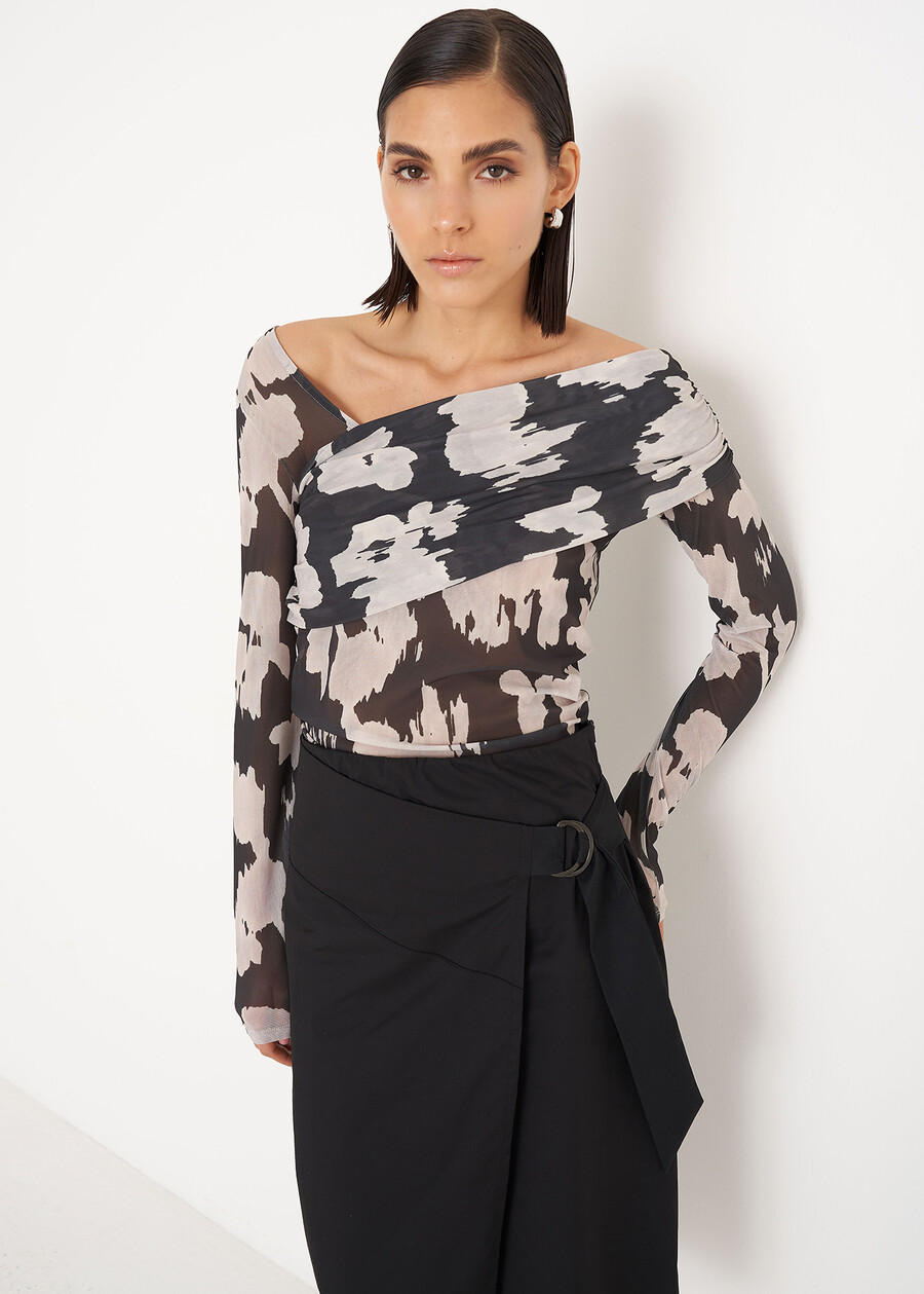 Maglia Sardi in tessuto mesh NERO BLACK Donna , immagine n. 1