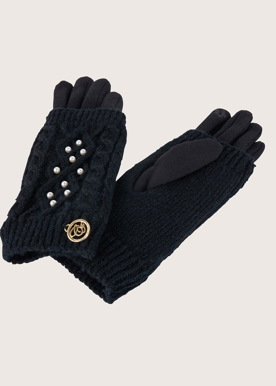Gavin knitted double gloves NERO Woman , image number 3