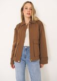 Gary jacket with hidden zip MARRONE TERRABLU GRAFITE Woman image number 3