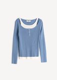 Maglia Marie 2 in 1 con canotta CELESTE POLVERE Donna immagine n. 4