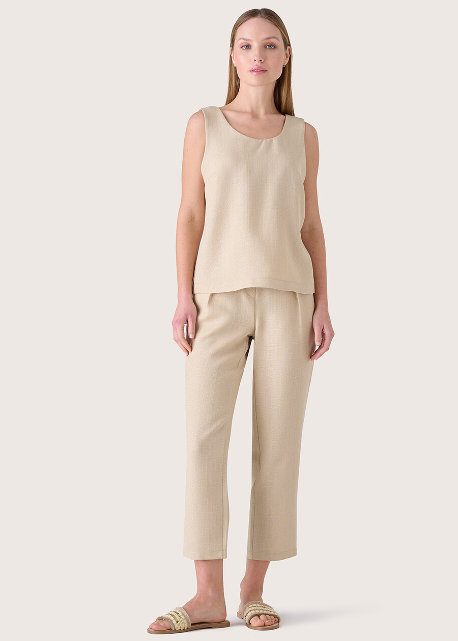 Top Toldo effetto stuoia BEIGE Donna , immagine n. 4