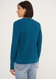 Carry braided knit cardigan with Swarovski buttons VERDE PAVONE Woman image number 3