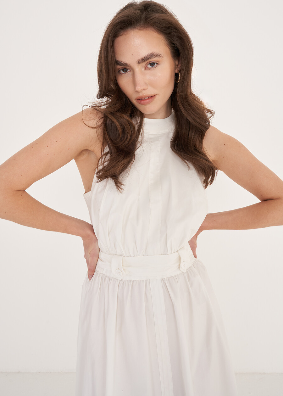 Allys Cotton-Blend Dress BIANCO WHITE Woman , image number 3