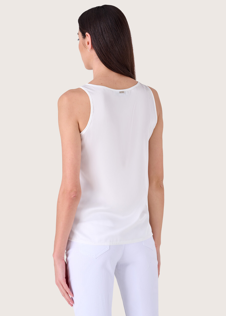 Top Tiziano in satin BIANCOBLUE OLTREMARE FUXI GLOSSMARR CACAO Donna , immagine n. 3