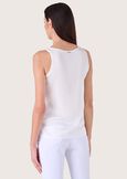 Top Tiziano in satin BIANCOBLUE OLTREMARE FUXI GLOSSMARR CACAO Donna immagine n. 3