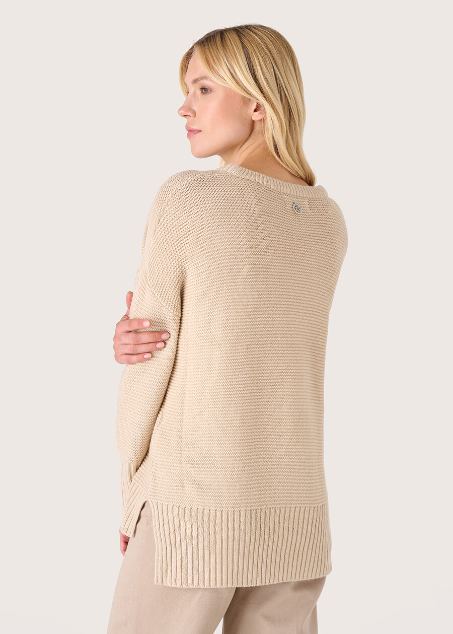 Maglia Moma scollo tondo BEIGE ECRU Donna , immagine n. 3