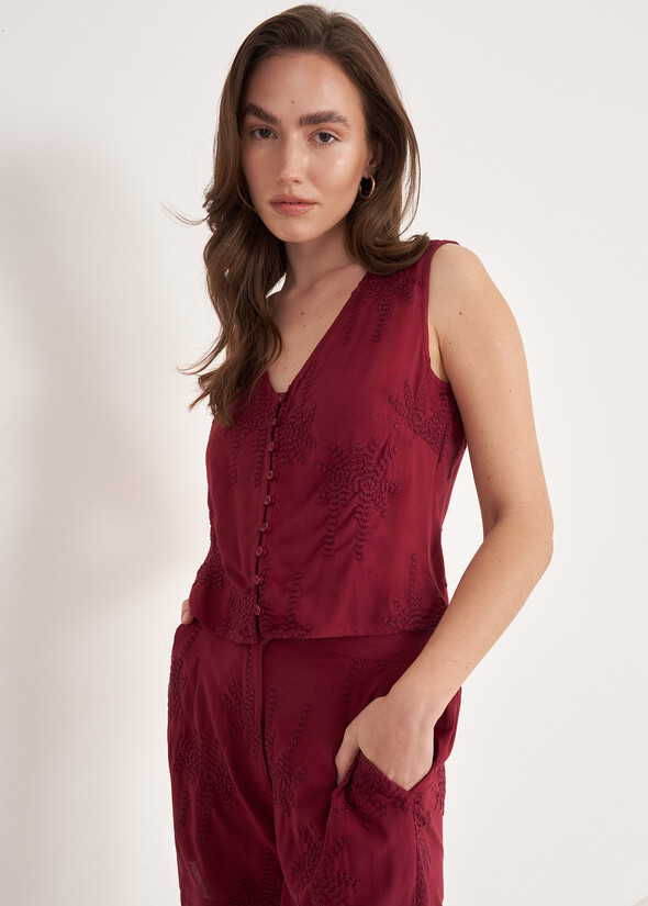 Tosca 100% Viscose Embroidered Top

 ROSSO BORDEAUX Woman null