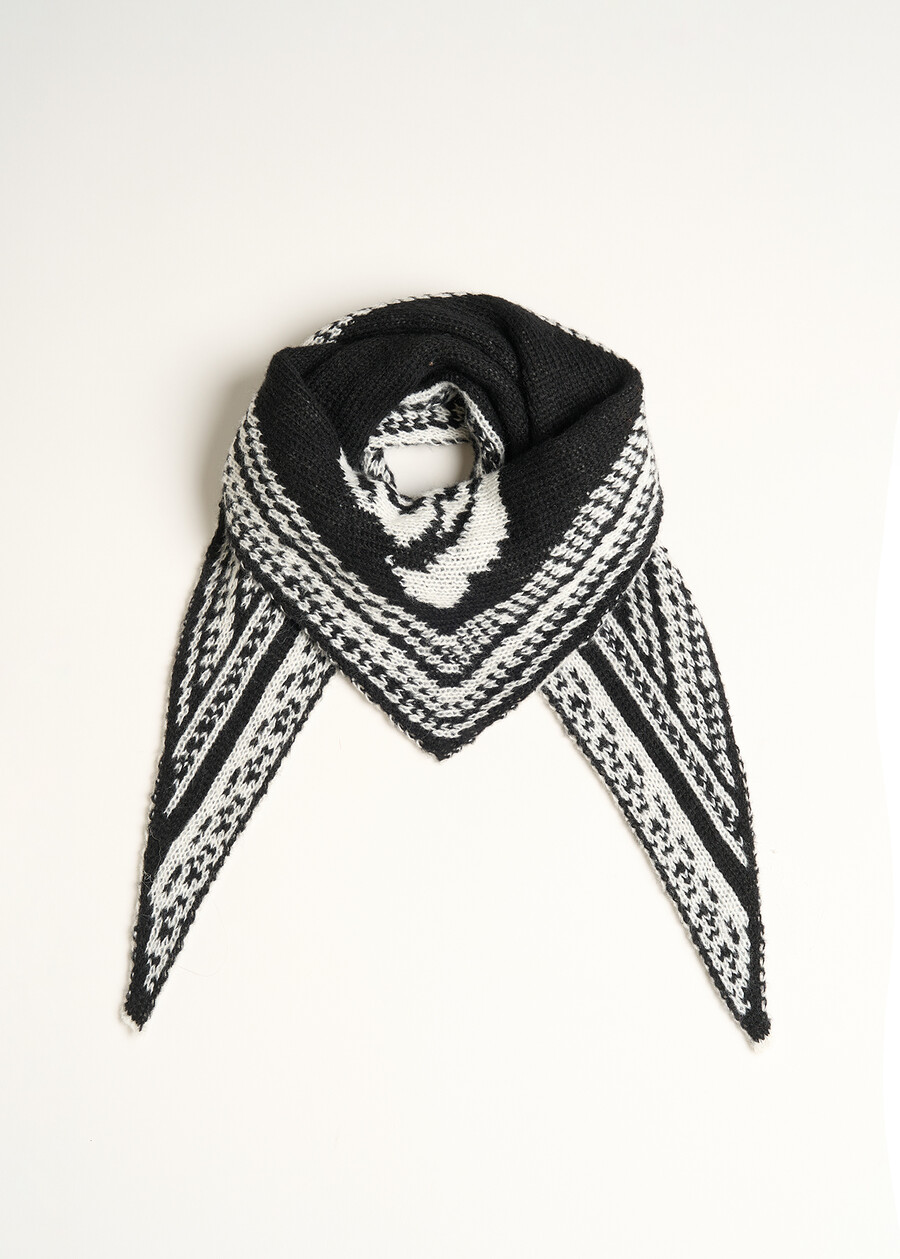 Foulard Sary in maglia floreale NERO Donna , immagine n. 1