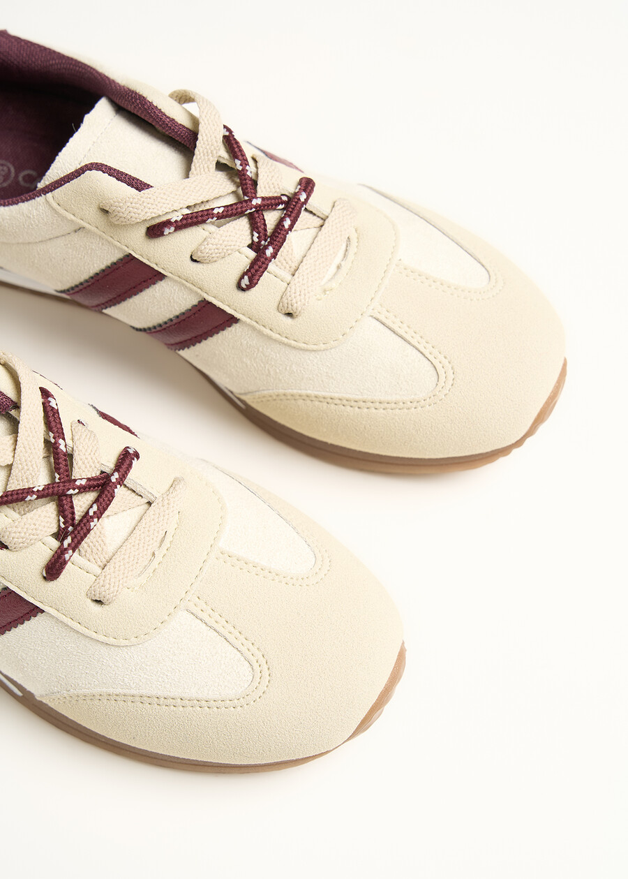Samy faux suede sneakers BEIGE Woman , image number 3