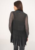 Cardigan Caren in filo con cinta BEIGE LIGHT BEIGENERO BLACK Donna immagine n. 3