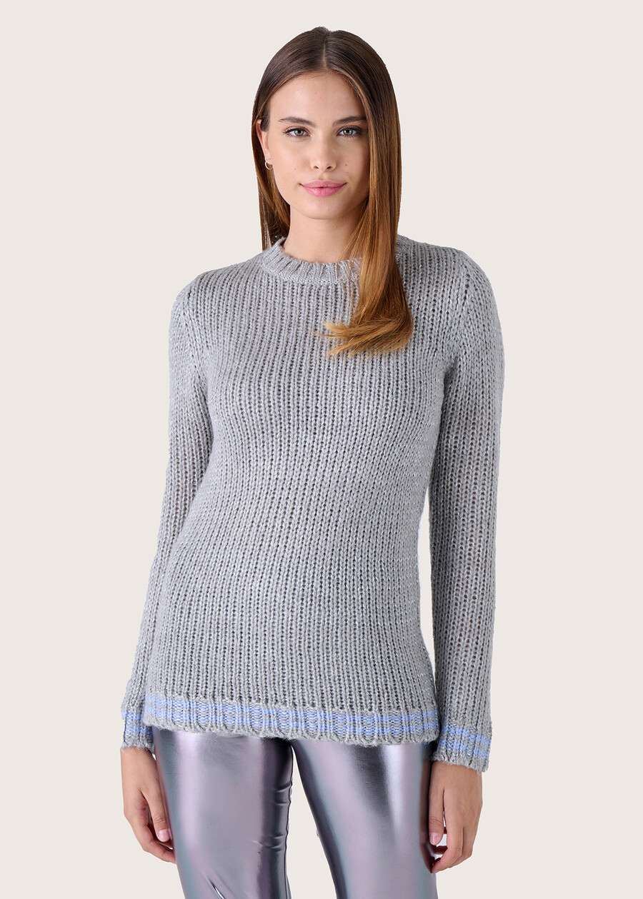 Maxi jersey with maxi lettering GRIGIO MEDIUM GREY Woman , image number 2