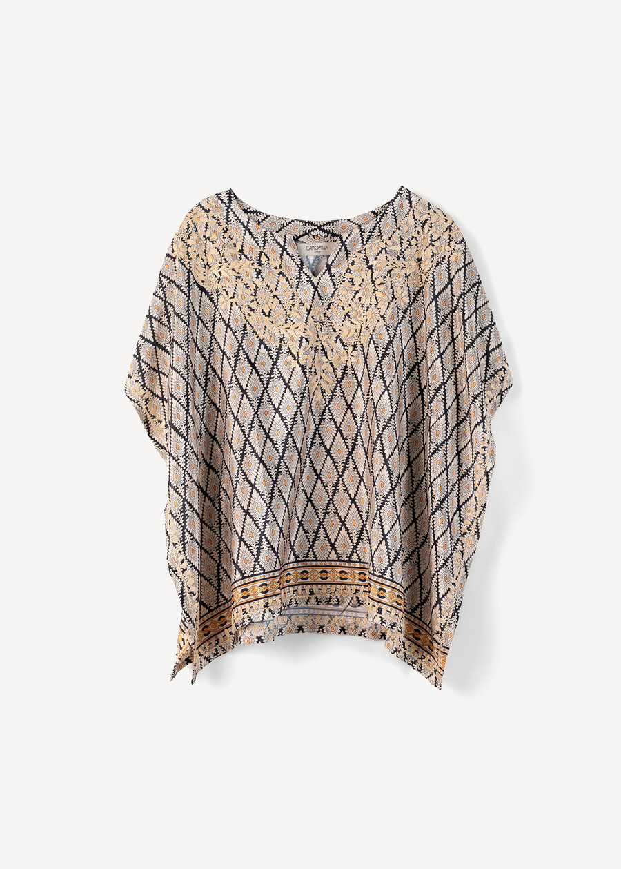 Brigida wide scarf-print shirt NERO BLACK Woman , image number 5