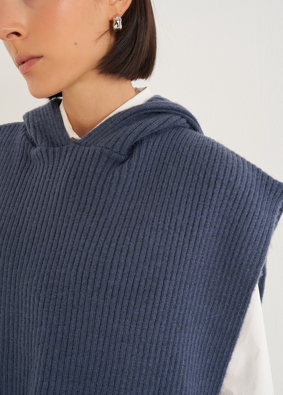 Mantella Mora con cappuccio e pon pon BLU AVION Donna , immagine n. 3