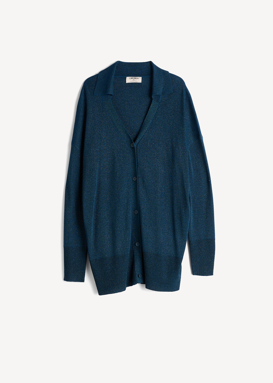Cliff lurex knit cardigan AZZURO AZZURRO Woman , image number 5