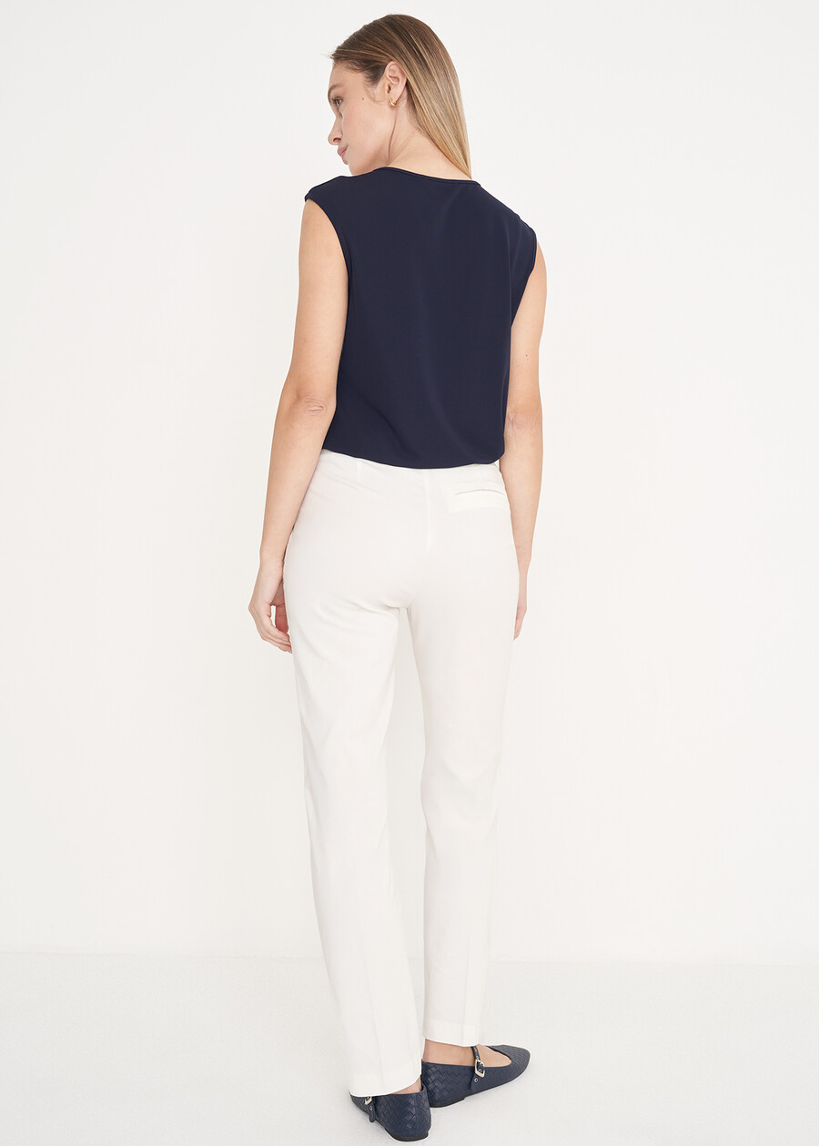 Alice bengaline trousers BLUBIANCO WHITEMARRONENERO BLACK Woman , image number 4