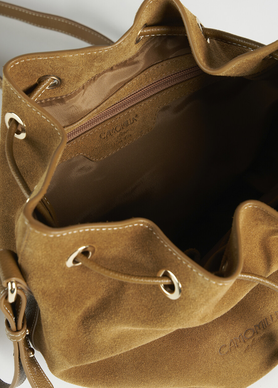 Secchiello Bizia 100% vera pelle BEIGE CAMEL Donna , immagine n. 3