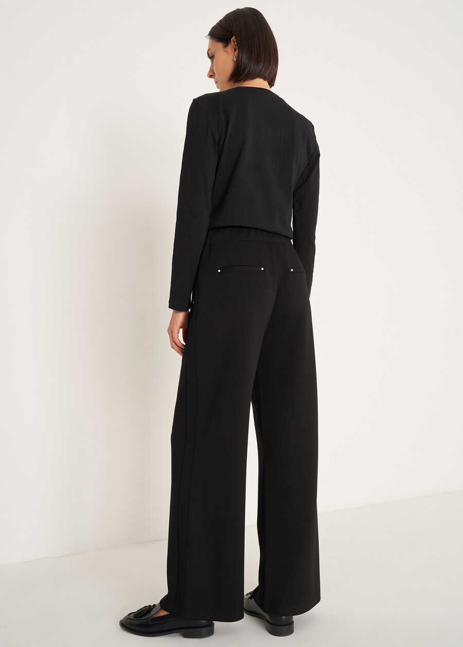 Pantaloni Pablo in maglia con perle NERO BLACK Donna , immagine n. 4