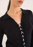 Melissa sweater with rhinestone lace NERO BLACK Woman image number 2