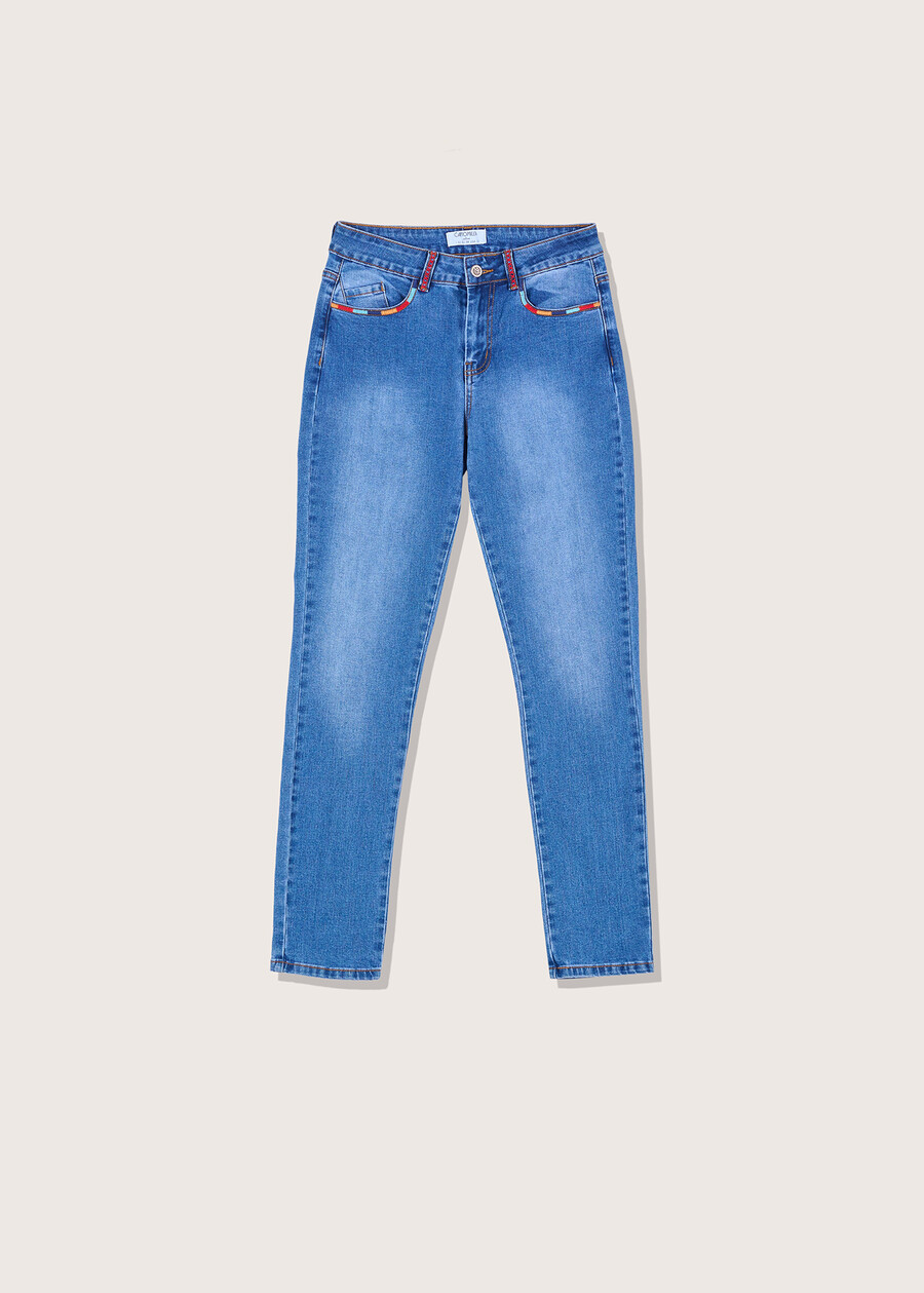 Kate denim trousers with embroidery DENI DENIM Woman , image number 5