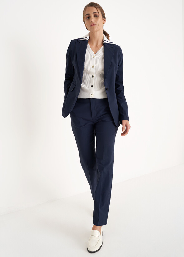 Viscose bengaline suit with trousers with pockets BLU Woman null