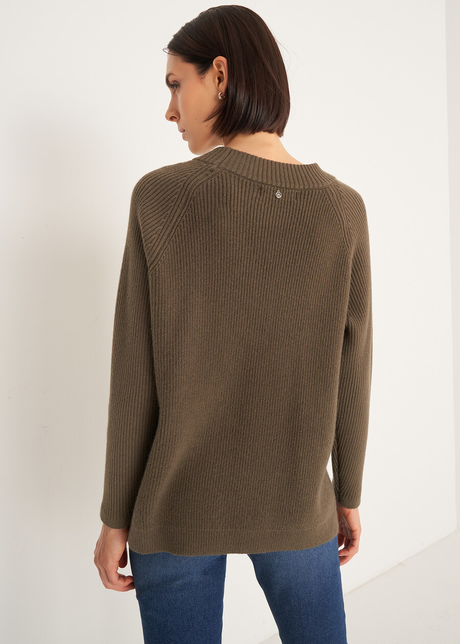 Marcella round-neck sweater VERDE ALGAMARRONE TERRA Woman , image number 4