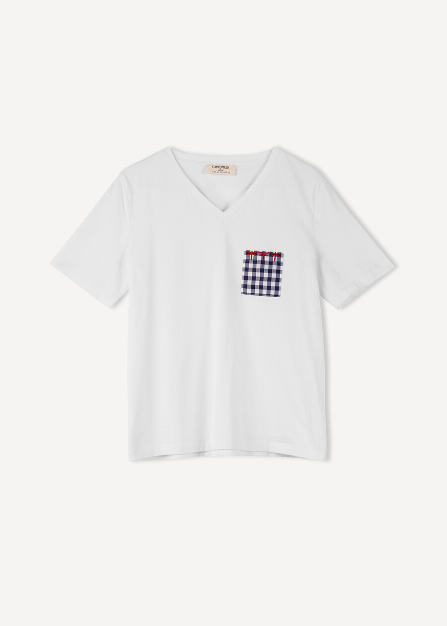 T-shirt Suemi con taschino Vichy BIANCO WHITE Donna , immagine n. 5