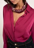 Alessia satin shirt ROSSO BORDEAUXMARRONEVERDE GARDENAZZURO AZZURRO Woman image number 2