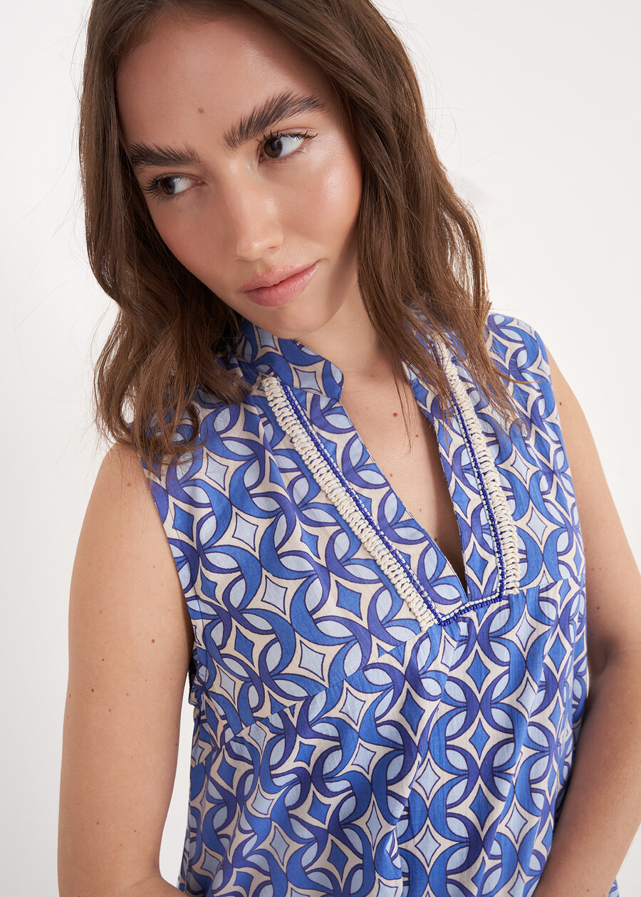 Abito Archer In Cotone Fantasia BLU AVION Donna , immagine n. 2