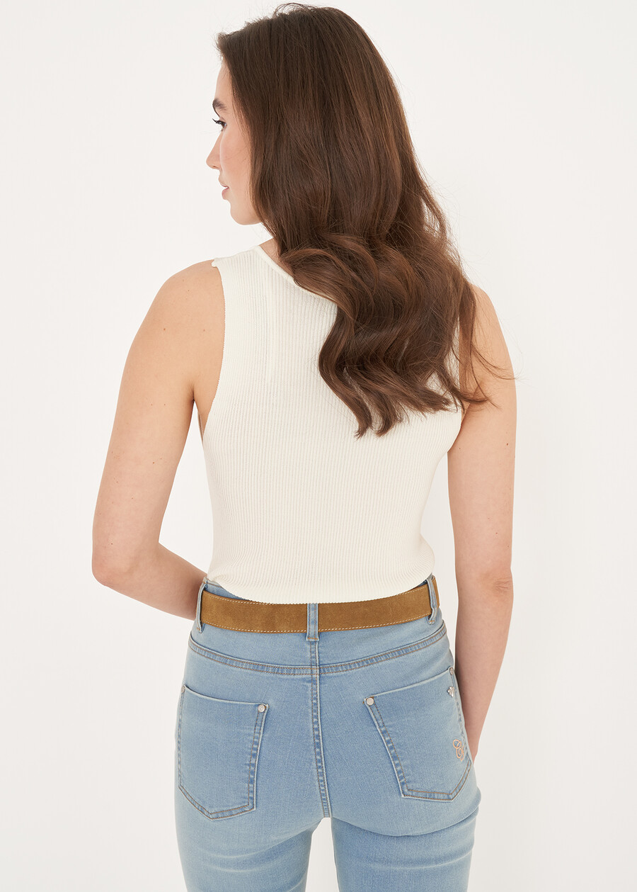 Top Titania in maglia VERDEBIANCO BURRO Donna , immagine n. 3