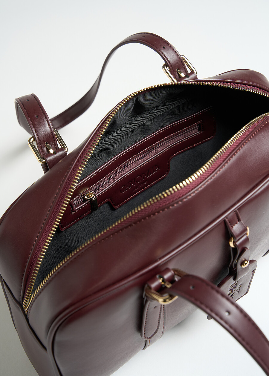 Borsa Backy bauletto in ecopelle ROSSO BORDEAUXNERO Donna , immagine n. 3