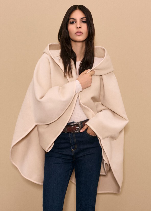 Marte cape with hood BEIGE LATTE Woman null