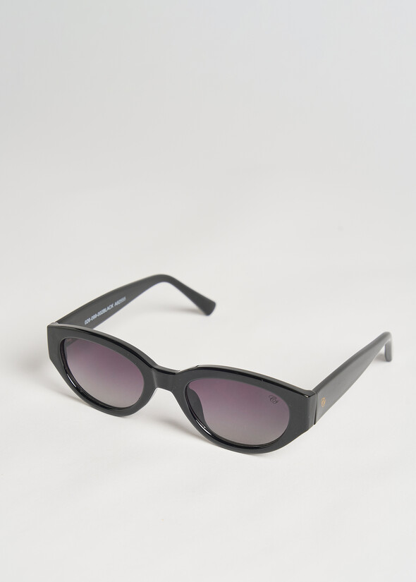 Occhiali da sole ovali in policarbonato riciclato NERO BLACK Donna null