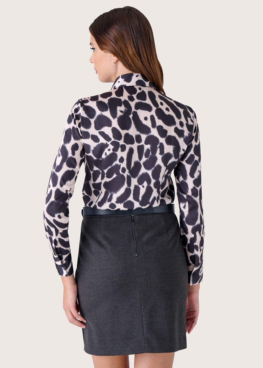 Camicia Alessia in satin NERO BLACK Donna , immagine n. 4