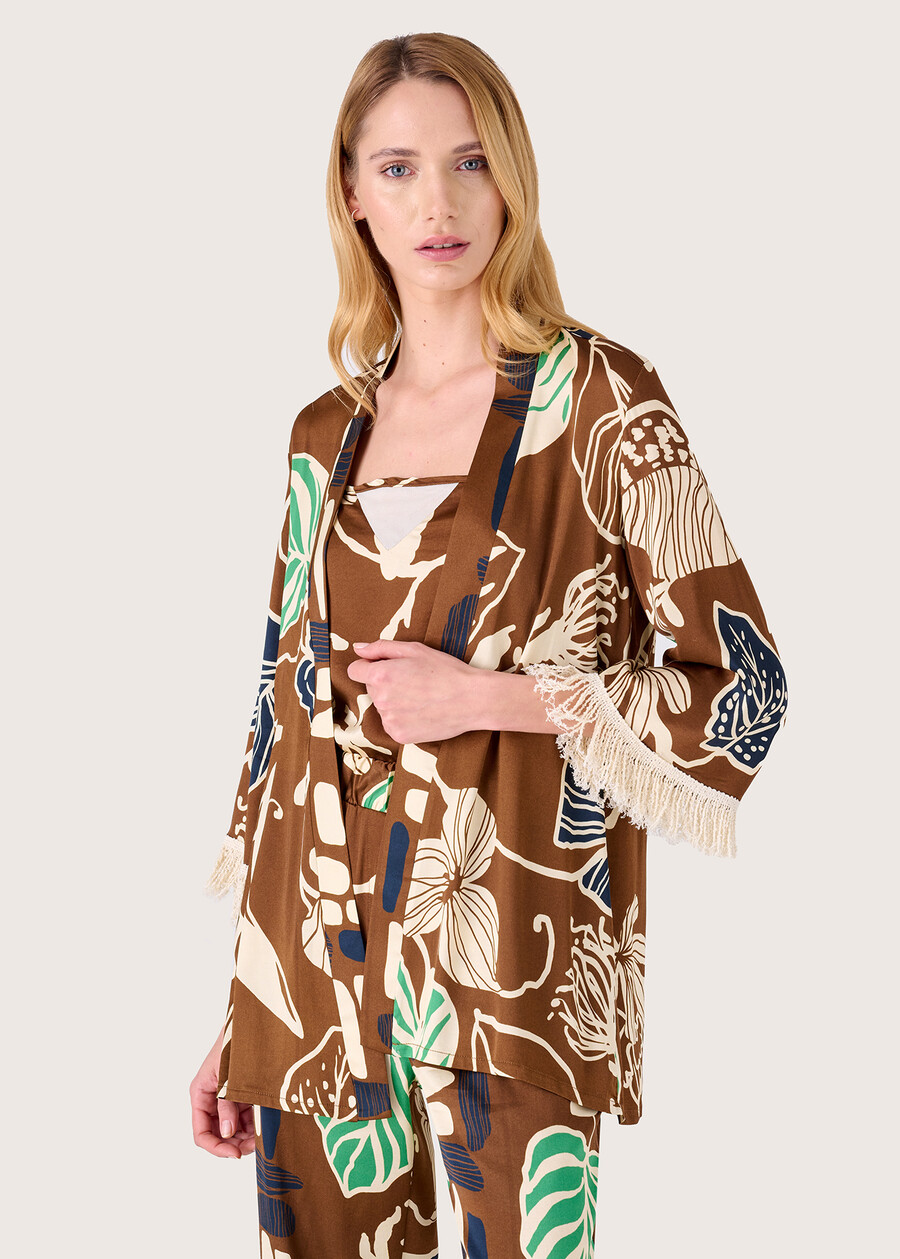 Carlo open shawl MARRONE CACAO Woman , image number 1