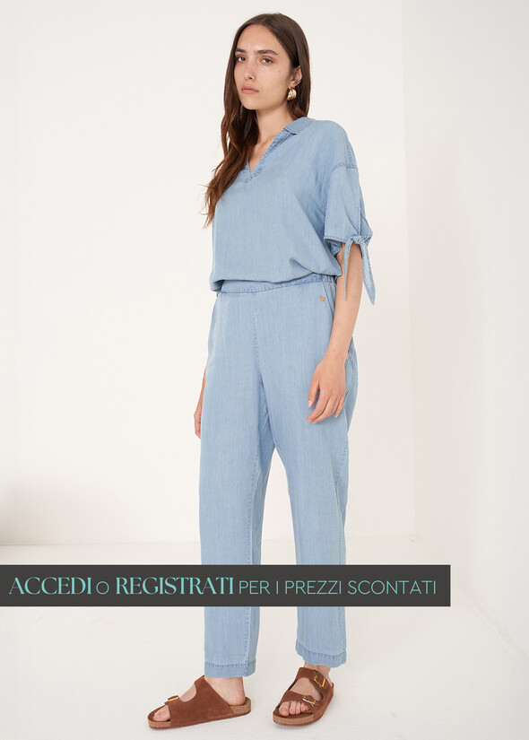 Pantaloni Poke effetto denim DENIM MEDIUM DENIM Donna null