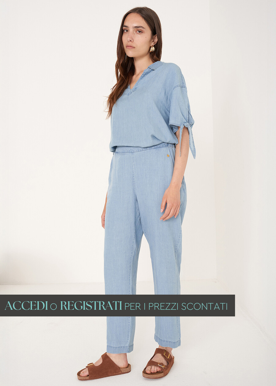 Pantaloni Poke effetto denim DENIM MEDIUM DENIM Donna , immagine n. 1