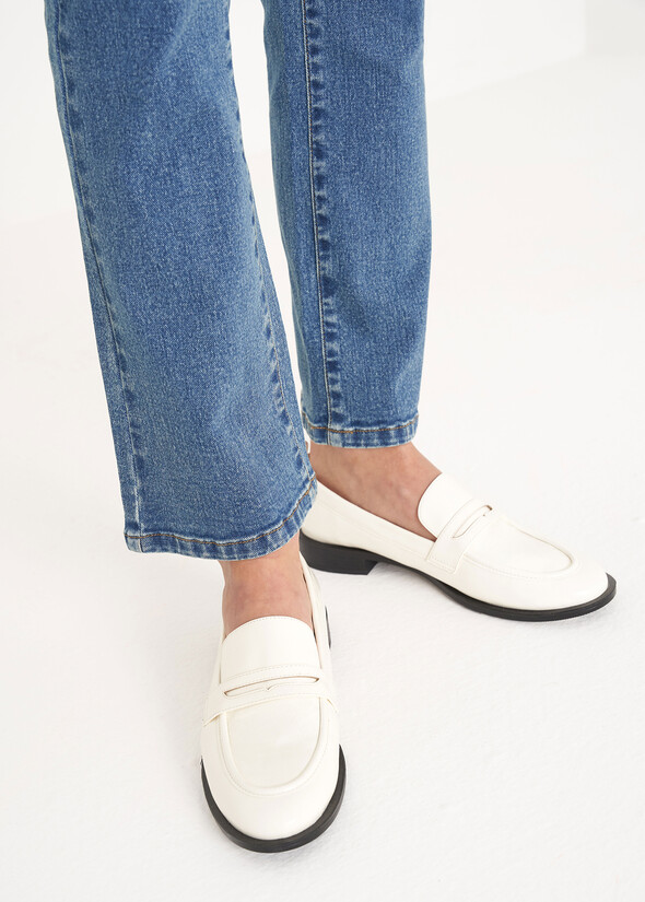 Semm varnished eco-leather moccasin BIANCO WHITE Woman null