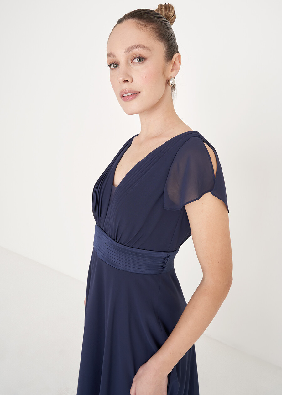 Addison chiffon dress BLUE OLTREMARE  Woman , image number 2