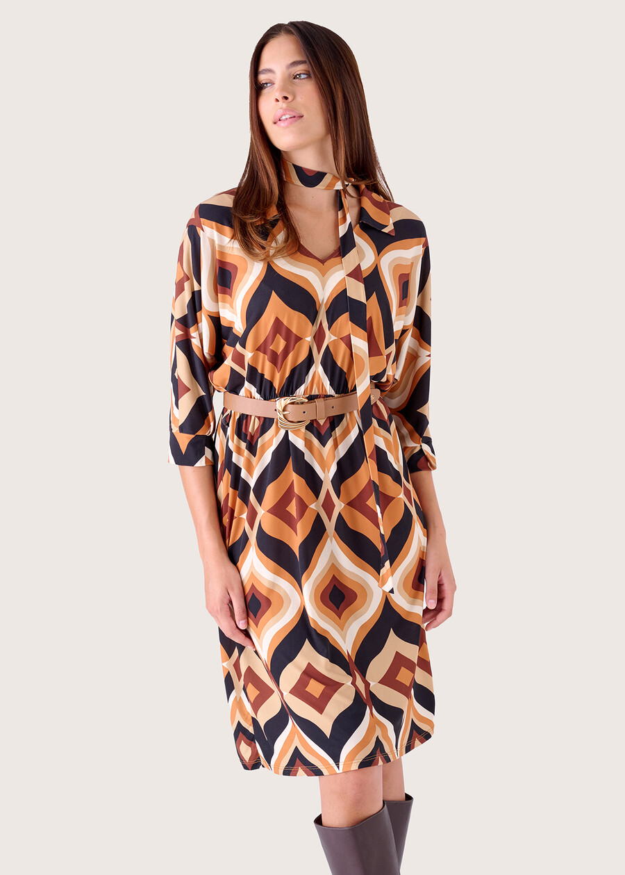 Adrianne patterned dress BEIGE TAUPE Woman , image number 2