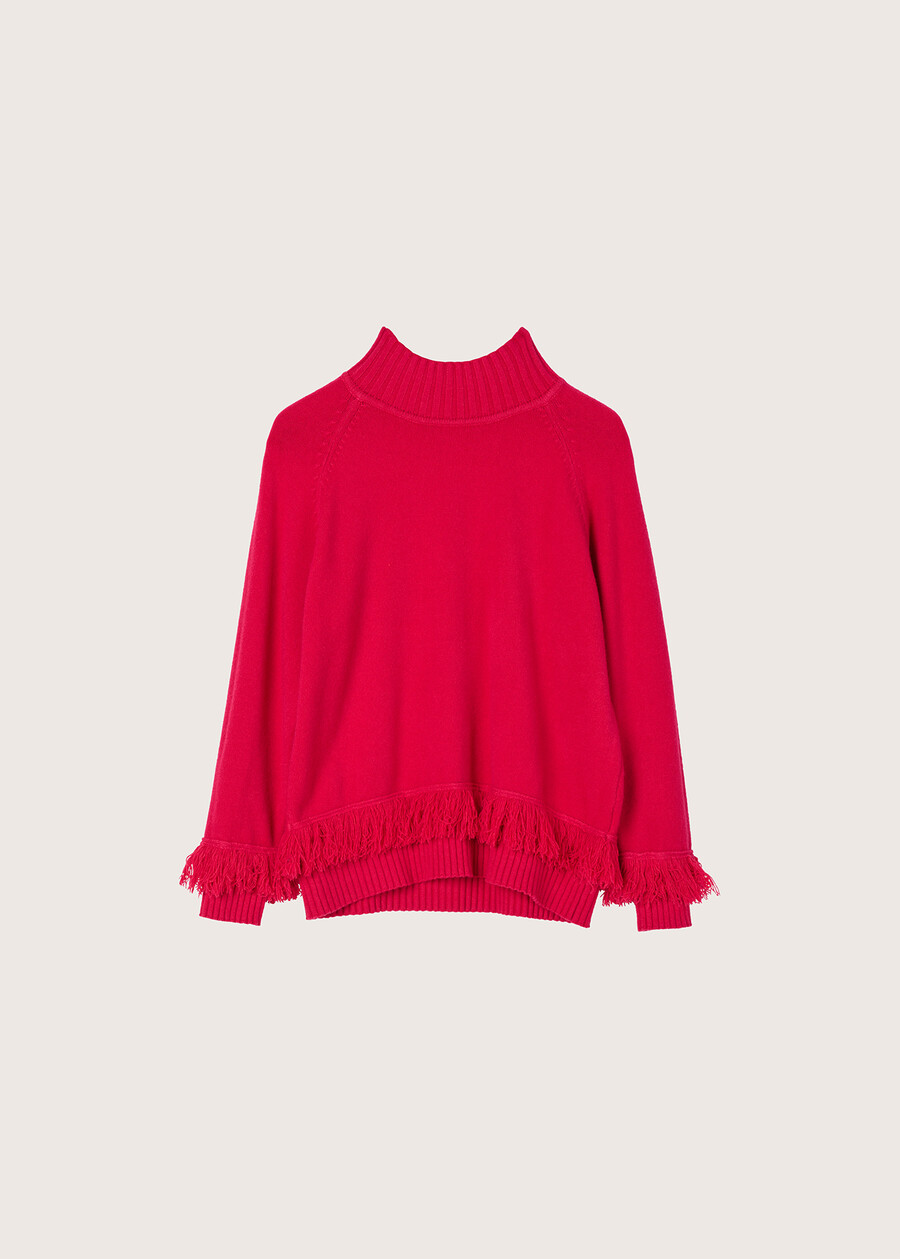 Melanie sweater with fringes ROSSO MAGENTABLU GRAFITE Woman , image number 5