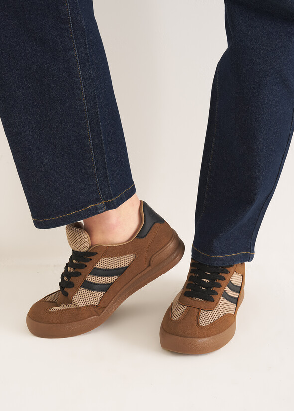 Summer tennis-style sneakers MARRONE CARAMELLO Woman null